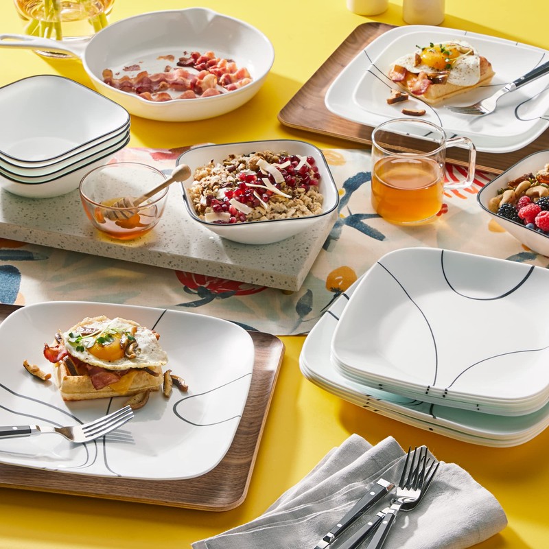 Corelle Vitrelle 6-Piece Salad Plate Set, Triple Layer Glass and
