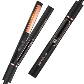 MiroPure Flat Iron Hair Straightener, 1 Inch Titanium Plates Hair Straightener with 15S Heat-up, Professional MCH Ceramic Negative Ion Hair Iron Dual Voltage for Women Hair with Auto Shut-Off