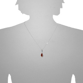 Ostsee-Schmuck - Necklace with Pendant - Gitte - Silver 925/000 - Amber - Women - Adults, Mature Age - Unisex - Silver - Chain, Silver, Amber