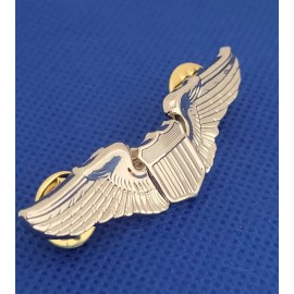 USAF AIR FORCE BASIC PILOT WINGS LAPEL HAT PIN Badge 2" INCHES Silver Plated