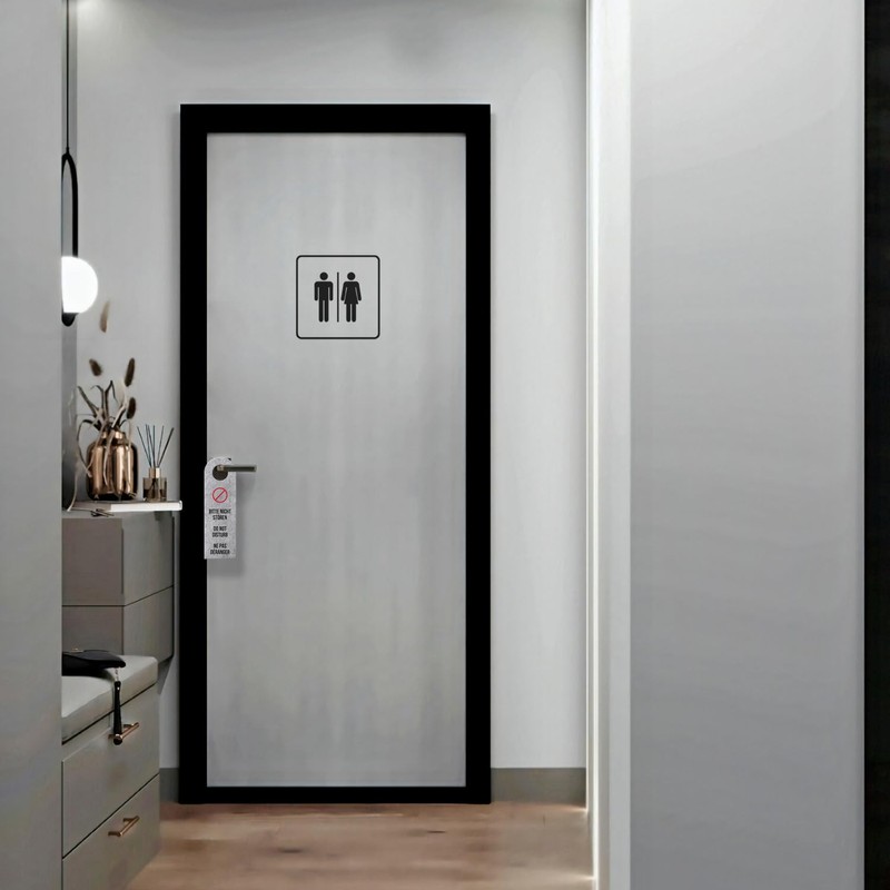 Please do not disturb or please clean room language door