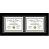 CreativePF [10x24bk-b] Black Horizontal Double Diploma Frame with 2 opening