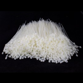 Brock 1000 Pc Bag Natural White Nylon 11" Cable Zip Ties Self Locking Head UV Heat Resistant Outdoor Indoor for Bundling Tag Hold Wires Cords Crafts