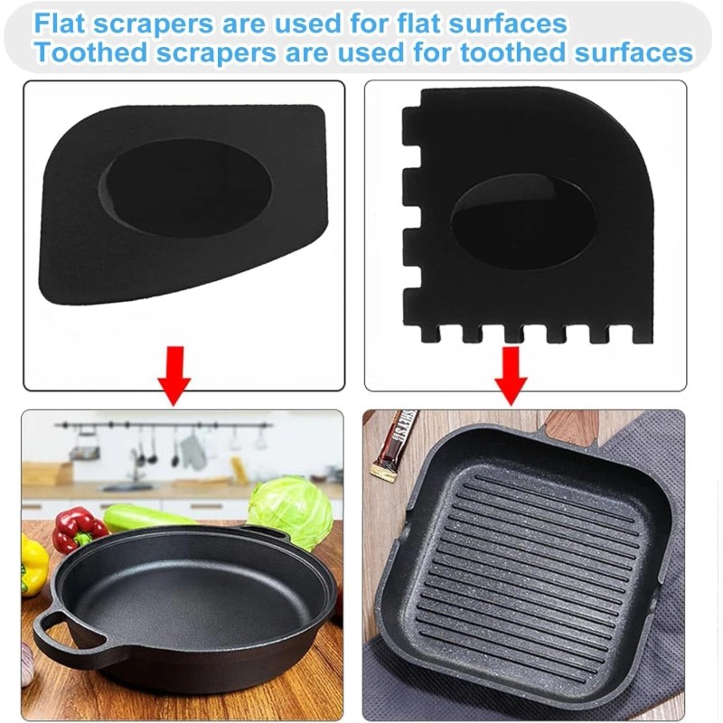 Onewly Cast Iron Scrubber and Scraper Chain Mail Scrubber Cast