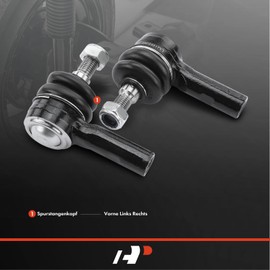 Frankberg 2 x Tie Rod End Front Axle Compatible with C-Class W202 1.8L-4.3L 1993-2000 CLK C208 2.0L-5.4L 1997-2002 SLK R170 2.0L-3.2L 1996-2004 Replace# 001 330777 35 EU