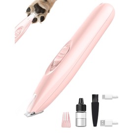 KIKETECH LED Dog Paw Trimmer - Cordless, Low Noise Dog Clippers for Grooming, Rechargeable Small Area Shaver for Dog Clippers Cats, SoftRed