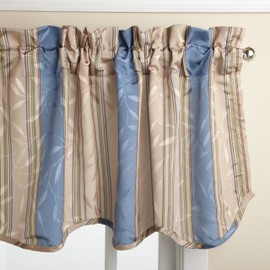 Lorraine Home Fashions Whitfield Cenefa a Rayas, 132 x 46 cm, Azul