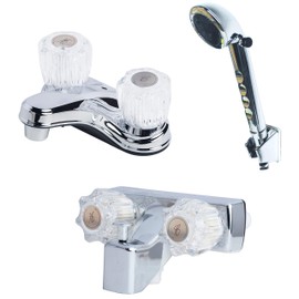Laguna Brass 2000ACP/3210ACP/4120CP RV Bathroom and Tub Shower Faucet with Matching Hand Shower Combo Chrome Finish