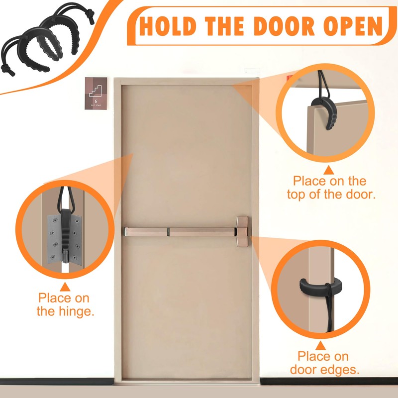 Crosize 8 Pack First Responder Door Stops, Door Jam for