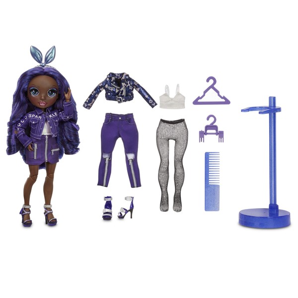 Rainbow High Krystal Bailey – Indigo (Dark Purple) Fashion Doll with 2 Outfits to Mix & Match and Doll Accessories, Great Gift and Toy for Kids 6-12 Years Old