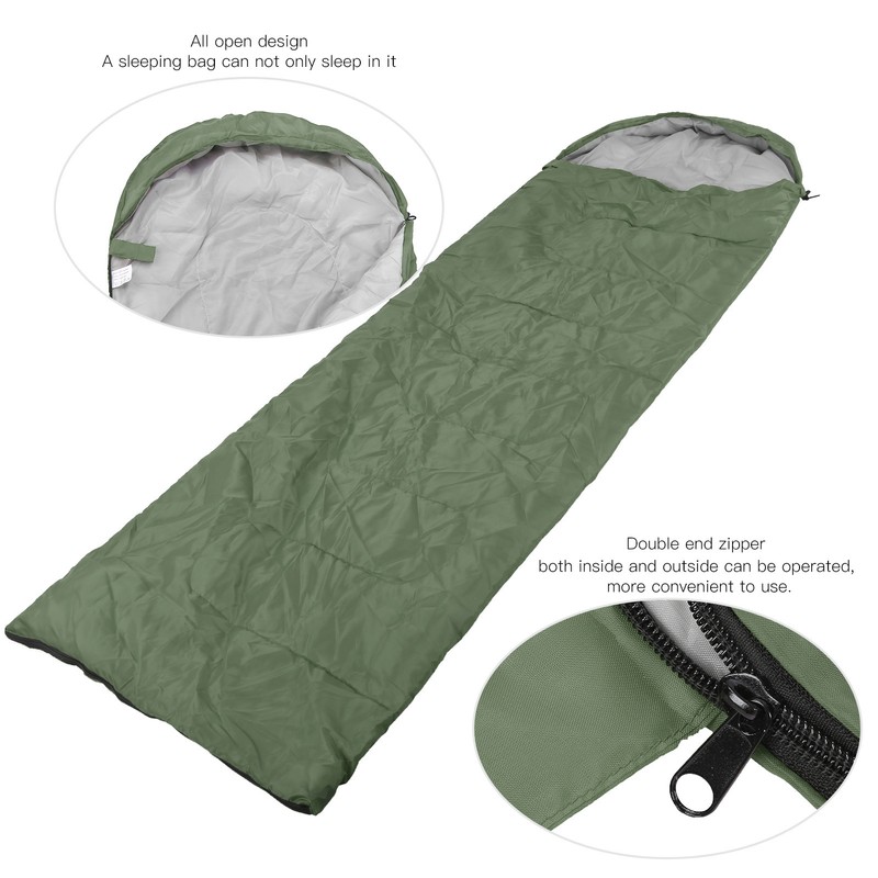 Adult Outdoor Envelope Sleeping Bag with Hood Waterproof for Camping
