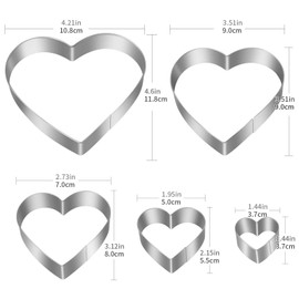 8PCS Heart Shaped Cookie Cutter Set Valentines Cookie Mold Variety Pack for Valentine's Day,Mother's Day, Father's Day