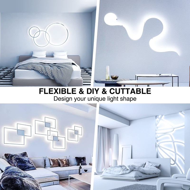 Onforu LED Strip Lighting Bright White, 65.6ft 6000K Dimmable Daylight