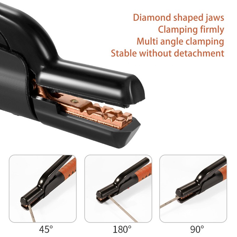 800A Welding Electrode Holder, Copper Clamp with Insulated Handle, Groove