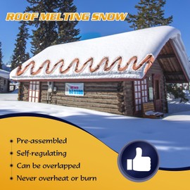 9FT Heat Tape for Water Pipes, -40°F Deicing Heat Tape,Thermostat Wire,Heating Cable Pipe Heating Cable,Heat Tape with Thermostat,Gutter Heat Cable,Heated Water Hose,120V 8W/ft (9FT)