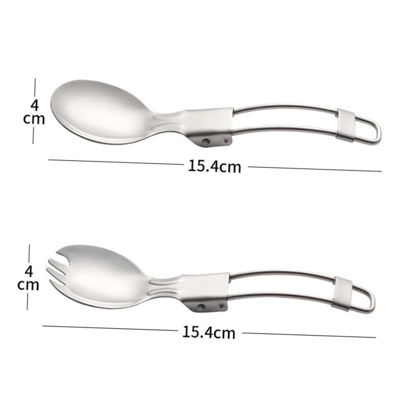 LIFKOME 1 Set Folding Picnic Tableware Portable Stainless Steel Cutlery