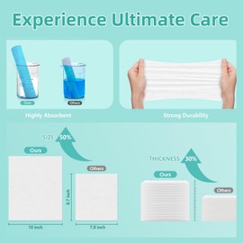 Ditoi Ditoi Face Towels, 10"12" Disposable Face Towel, Ultra Thick Face Towelettes, Soft Facial Cloths, Makeup Remover Dry Wipes, 50 Count (1Pack)
