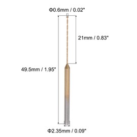 sourcing map Mini Twist Drill Bits 0.6 mm Micro Engraving Drill Bits High Speed Steel 2.35 mm Shank Titanium Coated for DIY Resin Amber and Wood Pack of 4
