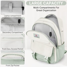 ZHIMEBYE School Backpack for Girls - Cute Girls Backpack for Teens Women College, Middle & High School Bookbag Daypack with Aesthetic Design - 18″ Large Capacity (Age 12-25)