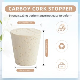 4 Pcs Fermentation Stopper Glass Carboy Corks for 3, 5, 6 Gallon Glass Water Jug Wood Tapered Stopper Bungs Cap for Home Brewing Wine (4pcs)