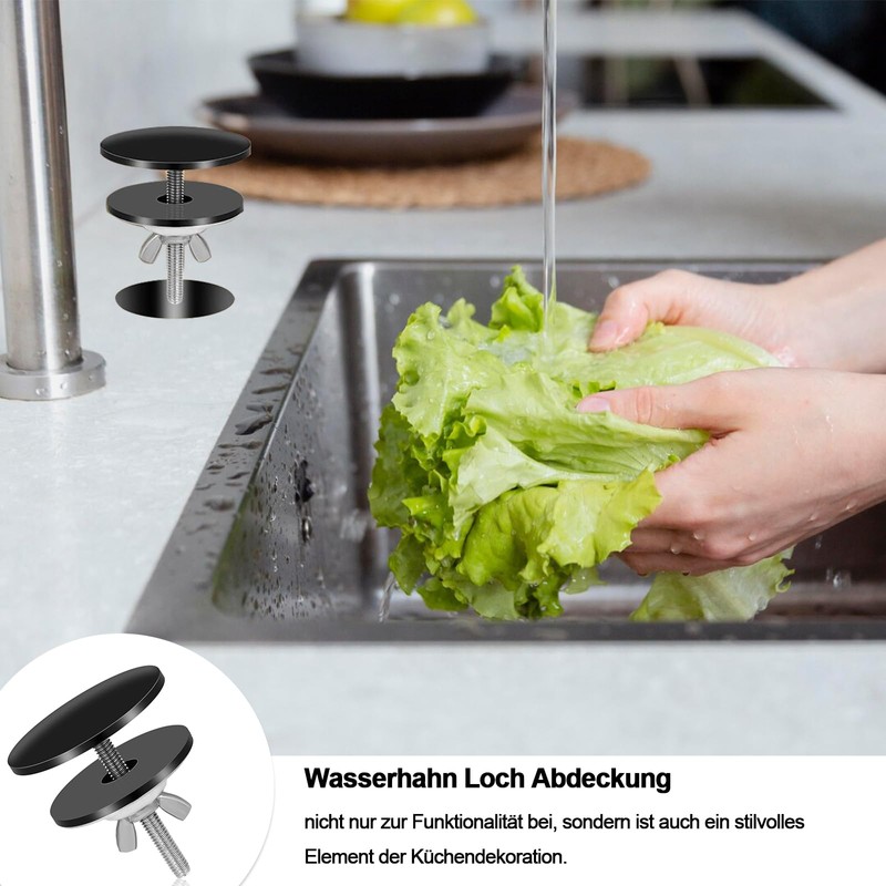 Tap Hole Plug, Stainless Steel Kitchen Sink Cover, 5 cm,
