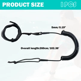 Sup Leash,Leash Sup,Sup Kajak Sicherheitsleine,Coiled Fußschlaufe Einziehbares,Surfboard Leash,Tpu Paddle Leash Mit Fußschlaufe,Fur Stand Up Paddle Board Surfboard(10ft 7 Mm Leash Für Erwachsene)