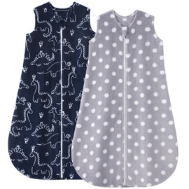 Yoofoss Fleece Baby Sleep Sack 0-6 Months, 2 Pack 1.5 Tog Baby Wearable Blanket with 2-Way Zipper, Toddler Sleeping Sack, Soft Warm Lightweight(Small)
