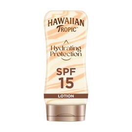 HAWAIIAN Tropic Hawaiian Tropic Hydrating Protection Sunscreen Lotion, Water Resistant SPF 15 UVA + UVB Protection Suncream, 12-Hour Moisturising Sun Lotion with Cocoa and Shea Butter, 180 ml