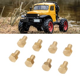 1/24 RC Hex Nut, 8Pcs 1/24 RC Hex Nut Brass RC Wheel Lock Nut Replacement Accessories for Axial SCX24 Wheels & Tires (8mm)
