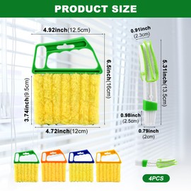 Blind Cleaner Duster Tool Set,4Pcs 7-Finger Microfiber Blind Duster