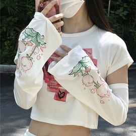 Women's Summer UV Protection Sleeves - Cute Cartoon Ins Style Cooling Arm Sleeves (Versatile Korean Version) Free Size / Cute Little Rabbit 5ea