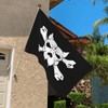 WCGSZHC Pirate Cat Skull Flag 3x5 ft Garden Yard Banner