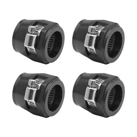 4PCS Car Hose Finisher Clamp, Aluminum Alloy Fuel Line Hose Clamp, Flexible Hose Pipe Clamp, Hose End Connector with Screw Band for Air and Water Hose Tube/Gas/Diesel/Oil/Fuel (Black, 8AN)