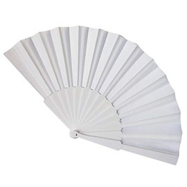 Fabric Handheld Folding Fan [White]