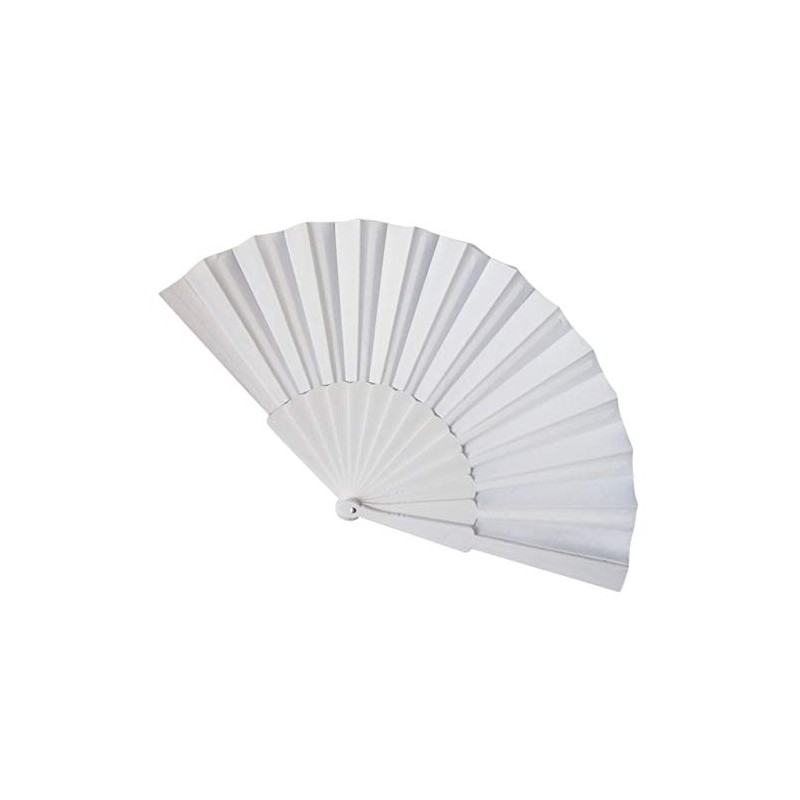 Fabric Handheld Folding Fan [White]