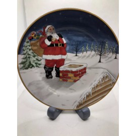 Domestications Christmas Santa Claus 8”Salad Plate Excellent Condition Nice B