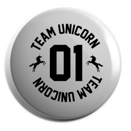 Hippowarehouse Team Unicorn Badge Various Sizes 38mm 50mm 75mm