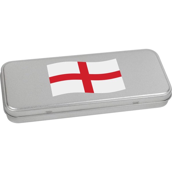 Azeeda 'Waving English Flag' Metal Hinged Stationery Tin/Storage Box (TT00227389)