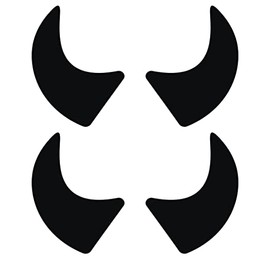 DualColorStampe Sticker for Motorcycle Helmet Antlers (Pack of 2), 10 x 5.8 cm, Reflective, Reflective, Reflective, Helmet Sticker, Moped, Item C0061 (Reflector Black)