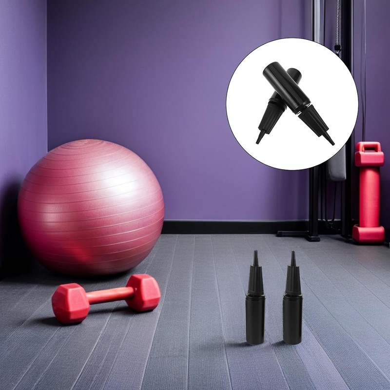 Bomba Manual para Balones de Ejercicio 2 Piezas Negra Pp