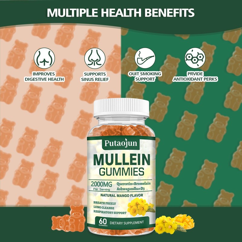 Putaojun Mullein Gummies for Lung Cleanse | Organic Immune Support