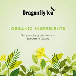 Dragonfly Moroccan Mint Tea | Pack of 4 x 20 Organic Tea Bags (80 Teabags) | Mint Tea Bags | Green Tea Bags | Reviving & Sweet | Compostable Tea Bags