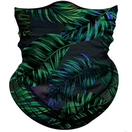 Obacle Seamless Bandana for Rave Face Mask Dust Wind Sun Protection Neck Gaiter Tube Mask Headwear Bandana for Women Men Festival Party Motorcycle Riding Fishing Outdoor (Banana Leaf Purple Green)