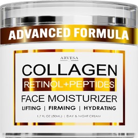 Collagen Cream - Anti Aging Face Moisturizer - Wrinkle Cream for Women and Men with Retinol, Peptides and Hyaluronic Acid - Day and Night - Best Facial Moisturizer - Neck & Décolleté