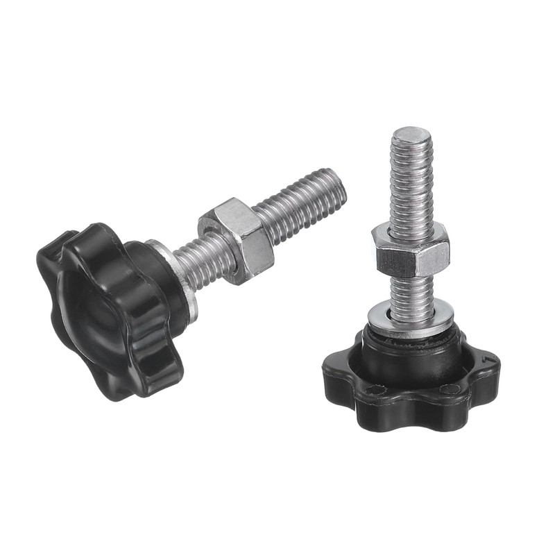sourcing map 8pcs Star Clamping Knobs with Nuts Washers, M6