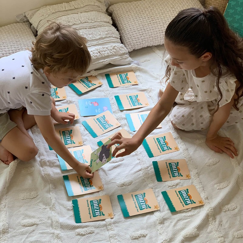 Mizzie Memory Match 4-in-1 Flash Card Game Set, 1 Set