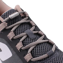 RJ-Sport (2 Pairs) Elastic Shoelaces with Quick Release - Quick Lacing System for Unique Comfort and Strong Hold - with Metal Capsules without Tying (Grey2)