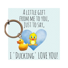 Chic Cottage Crafts Love Gift - I Ducking Love You Keyring - Yellow Duck - For Boyfriend Girlfriend Husband Wife BFF