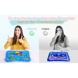 Water Mat Baby BPA Free I ENCOVY Water Play Mat Aqua Mat Water Baby I Inflatable Tummy Time Baby Mat Toy from 3, 6, 9 Months I Baby Toy Belly Position Play Mat Fillable Mat, 66 x 50 cm