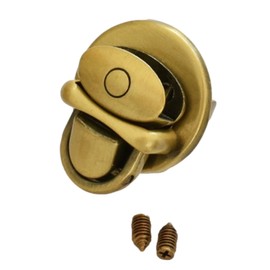 MYmama High Quality Screw Type Insertion Locks, 1 Set, 0.8 x 0.9 inches (21 x 24 mm), Fasteners, Hardware, Leathercraft Inserts (Antique Gold)